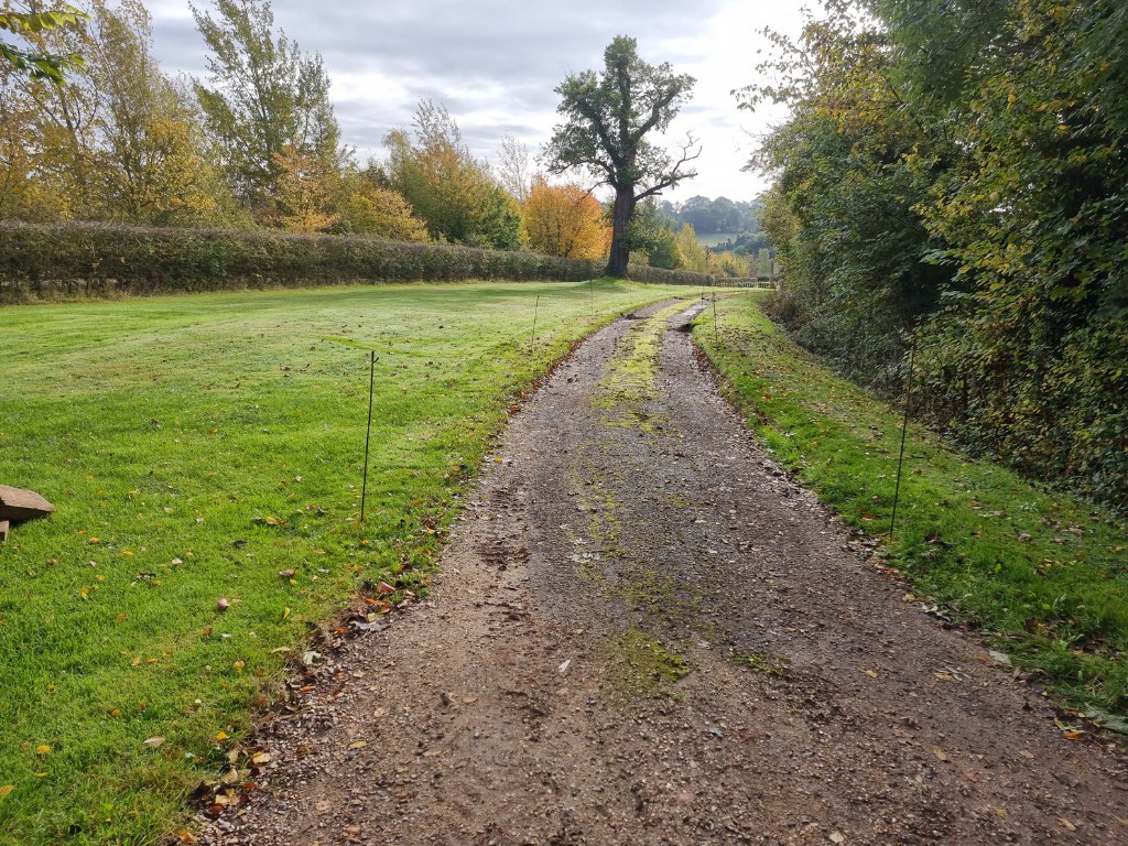 This is a large driveway which is just about to have a tar and chip driveway installed on by NS Driveways Chertsey