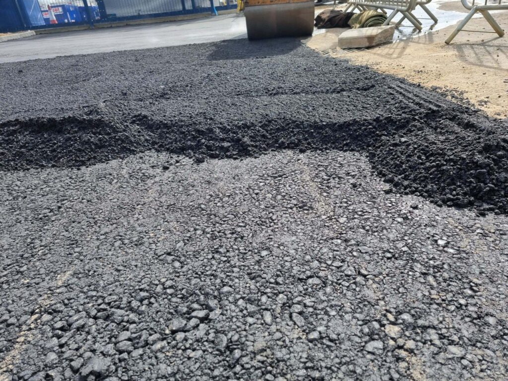 This is tarmac being laid by NS Driveways Chertsey